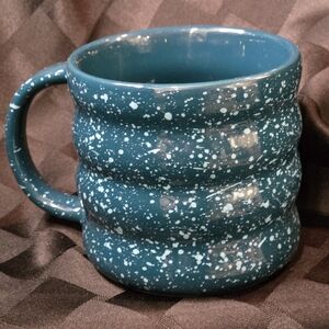 Starbucks 2023 Blue Subzero Splatter Ceramic Ribbed Coffee Mug with Handle 12oz
